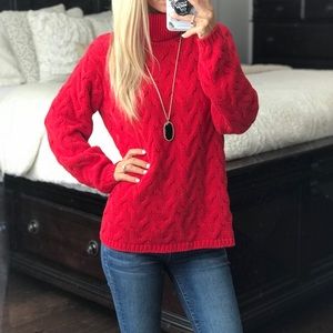 Wainscott Cowl Neck Red Sweater